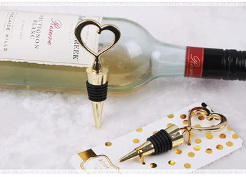 

180pcs/Lot+Golden Wedding Favors Fashion Style Gold Heart Bottle Stopper Bridal Shower Favor and Gift For Guest+FREE SHIPPING