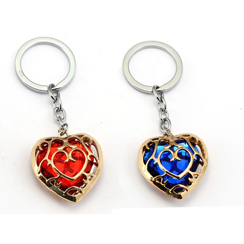Juego H & F La leyenda de Zelda Llavero esmalte Corazón Azul Rojo Metal colgante llavero anillo sostenedor hombres recuerdo llaveros Chaveiro Juego H & F La leyenda de Zelda Llavero esmalte Corazón Azul Rojo Metal colgante llavero anillo sostenedor hombres recuerdo llaveros Chaveiro