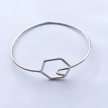 

DIY Hexagonal Bead Bangle, Can Open to Put Pendants Charms Bead ,Fine Quality Tube 1.5mm Bracelet, 100pcs/Lot, Shipped from USA