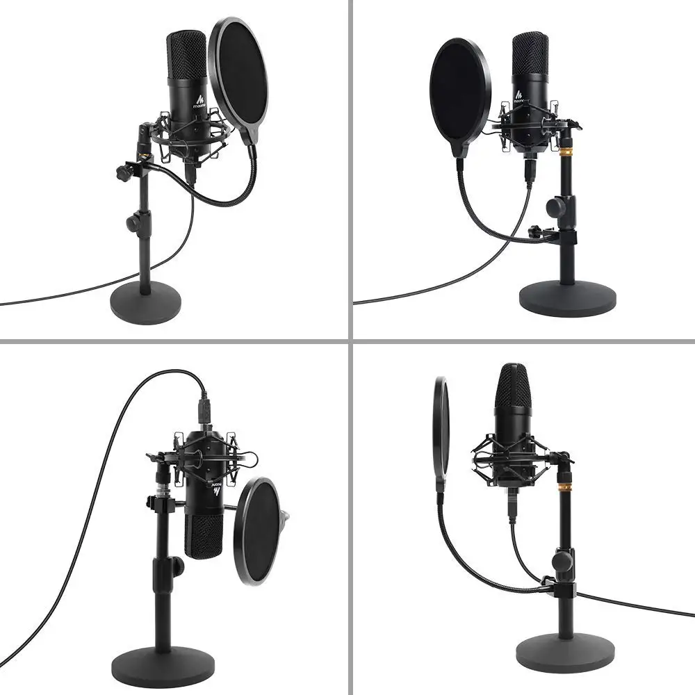 USB Microphone Kits PC Condenser Podcast Streaming Microphone 192KHZ/24BIT Karaoke Mic for Computer