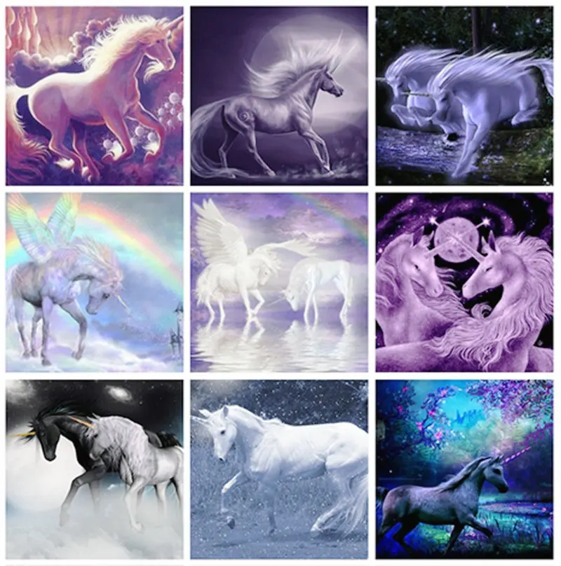 

MHD DIY diamond painting cross stitch Unicorn series full crystal square/round diamond puzzle decorative diamond embroidery