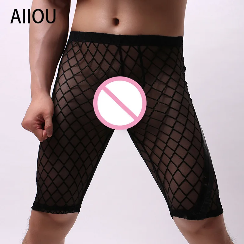 AIIOU, нижнее белье для мужчин, Cueca, боксеры для мужчин, s, для геев, прозрачная сетка, прозрачные, сексуальные трусы, мужские, сетчатые трусы, боксеры