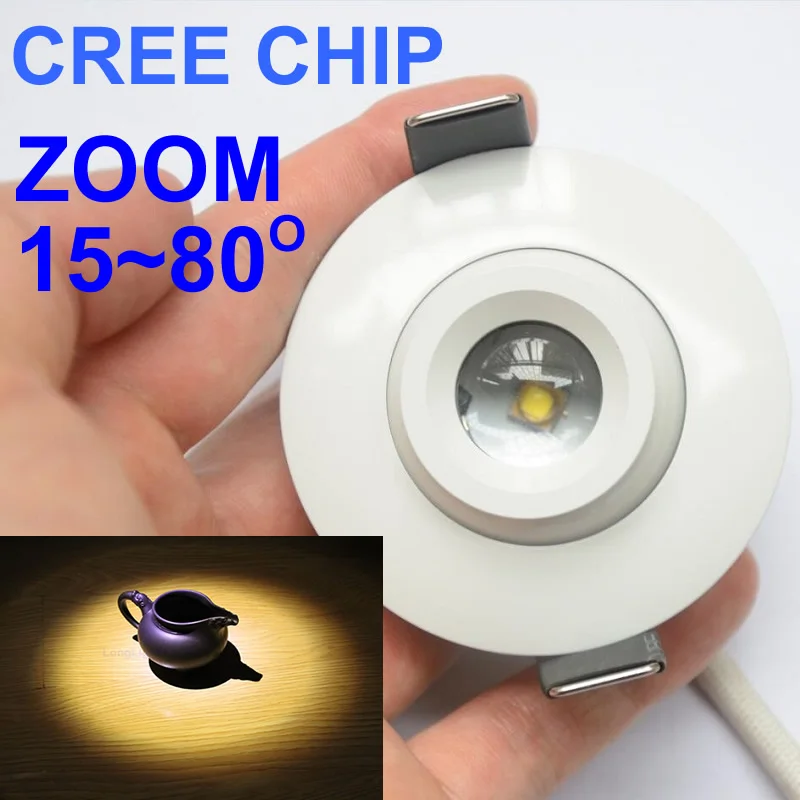 

Zoomable spot led downlights 1W 3W AC85-265V 360 degree rotation Bull's eye Showcase led spot light Museum cabinet