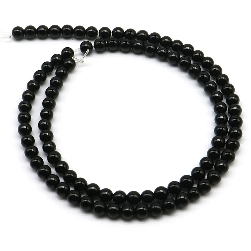 

4mm 6mm 8mm High quality Natural Stone beads Pretty Black Onyx Round Loose beads bracelet beads DIY for jewelry making