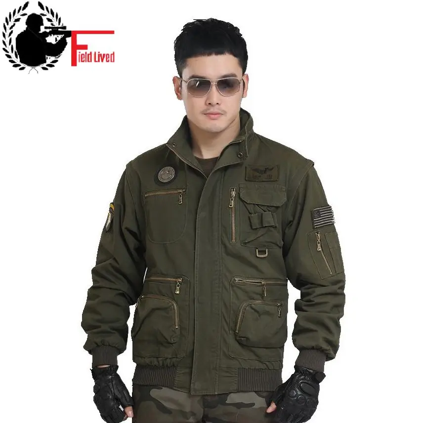 Tactical Jacket 2017 Hooded Detachable Sleeve Vest Military Style Multi