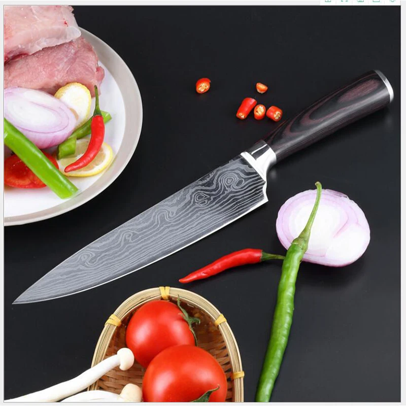 RSCHEF 8 дюймовый поварский Ножи 7cr17Mov Куто кухни faca de cozinha clever режущий инструмент
