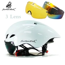 SCOHIROWORK 3 Lens Bicycle Helmets Integrally Molded Women Men Goggles Cycle Bike Helmet Mountain Road Casco Ciclismo 57-61cm