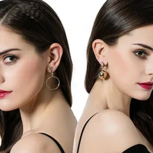 high quality Popular earrings fashion personality creative model of asymmetric stars the moon geometry earring Jewelry for women