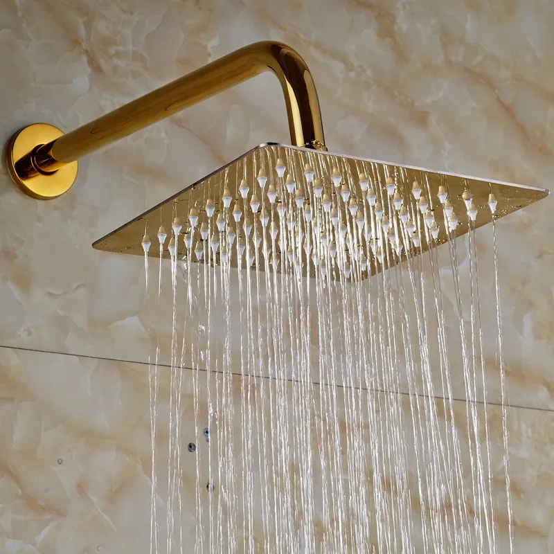 12 Square Stainless Steel Rain Shower Head Rainfall Bathroom Top Sprayer New 1 Piece/Box Mascarello