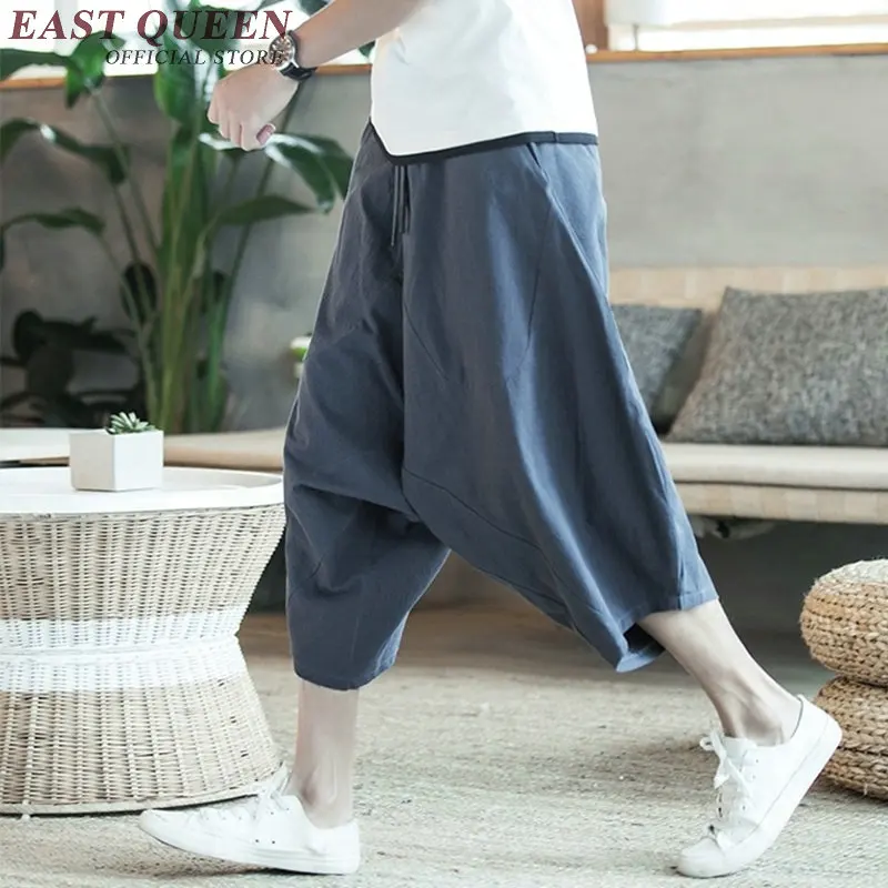 Мужские штаны в китайском стиле, традиционная китайская одежда, мужские льняные штаны KK1318 C