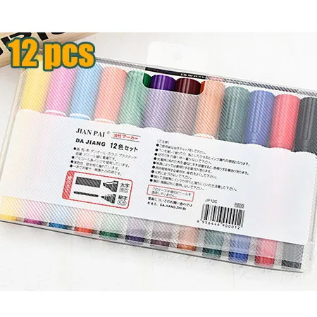 12 шт./лот маркеры для рисования из ткани оптовая продажа двойные масляной краски