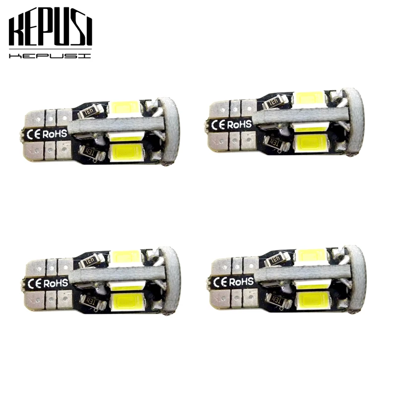 4pcs T10 Super Bright 10 SMD 168 194 5730 LED Warm White Bulbs Car