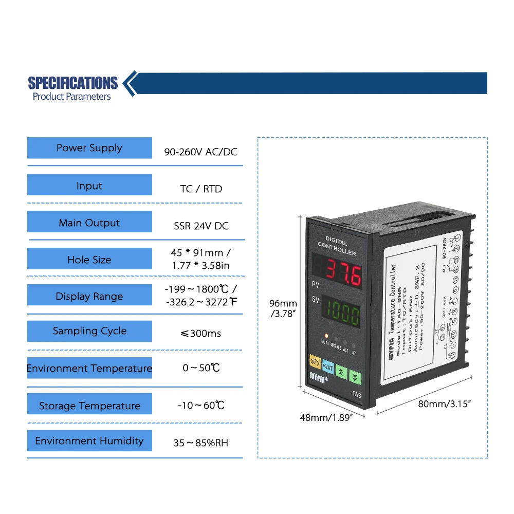 Интеллектуальный контроллер температуры двойной 4 светодиодный термостат PID нагрев охлаждения терморегулятор TC/RTD вход SSR выход сигнализации