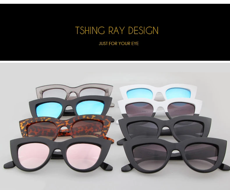 RBRARE ретро толстые оправа «кошачий глаз» Солнцезащитные очки женские классические роскошные брендовые зеркальные линзы кошачий глаз