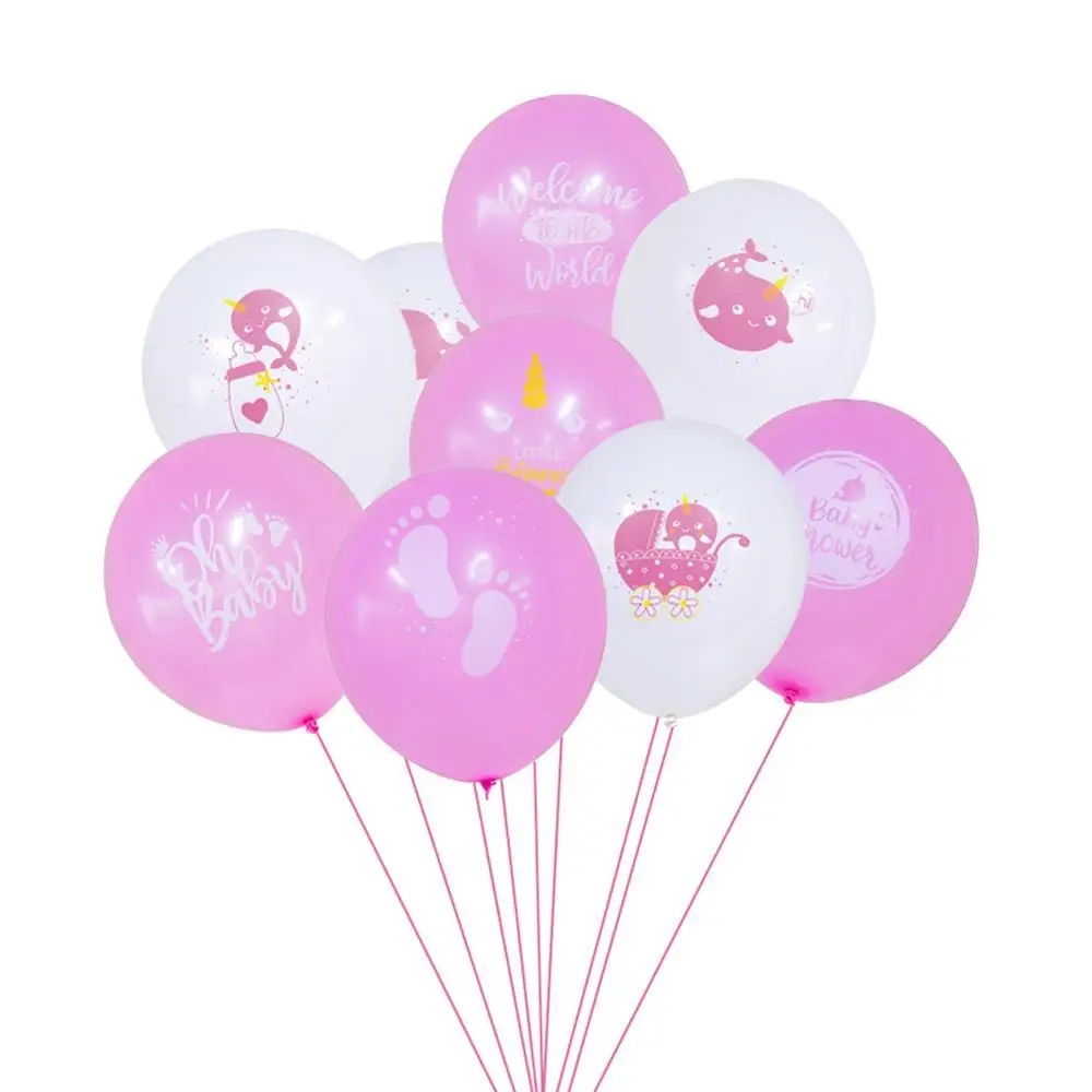 

30cm Narwhal Pink blue Balloons Decoration Baby Shower 1st Birthday Kids Girl Boy Party Whale Ocean Theme Party Supplies