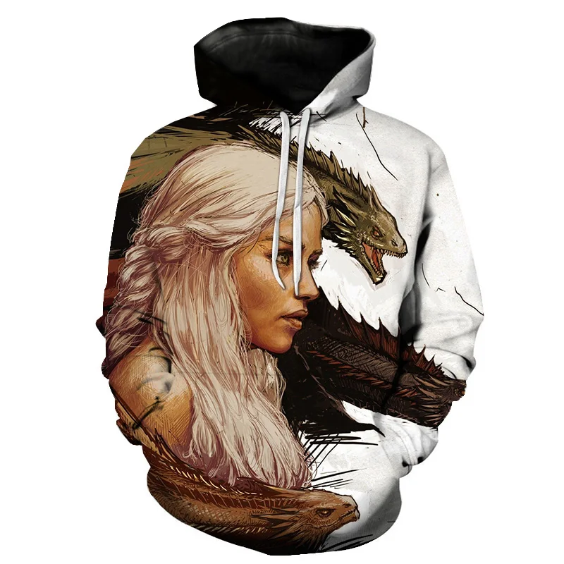 New Movie Game of thrones Hoodie Men Women All characters Cosplay 3d Sweatshirts Hoodies Casual Men Streetwear Pullover 6XL