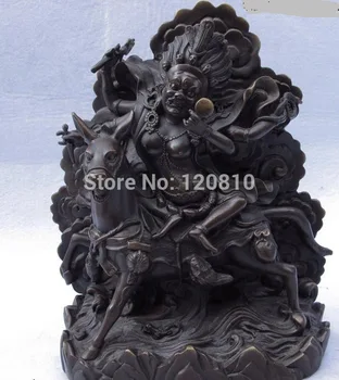 

Tibet Fane Copper Bronze Ride on horse PAL-DAN LHA-Ma Setrap Chen Buddha Statue