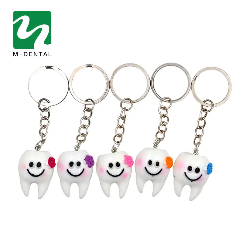 5pcs Dental Simulation Tooth Pendant Keychain Lovely Cartoon Dental