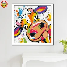 Картина по номерам художественная краска по номеру прекрасный мультфильм животное Висячие мультфильм Милая корова озорная детская комната подарок игрушка