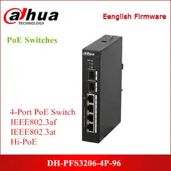 Сетевой видеорегистратор Dahua 4 Порты и разъёмы PoE переключатели DH-PFS3206-4P-96 двухслойная Неуправляемый коммутатор PoE Поддержка IEEE802.3af, IEEE802.3at