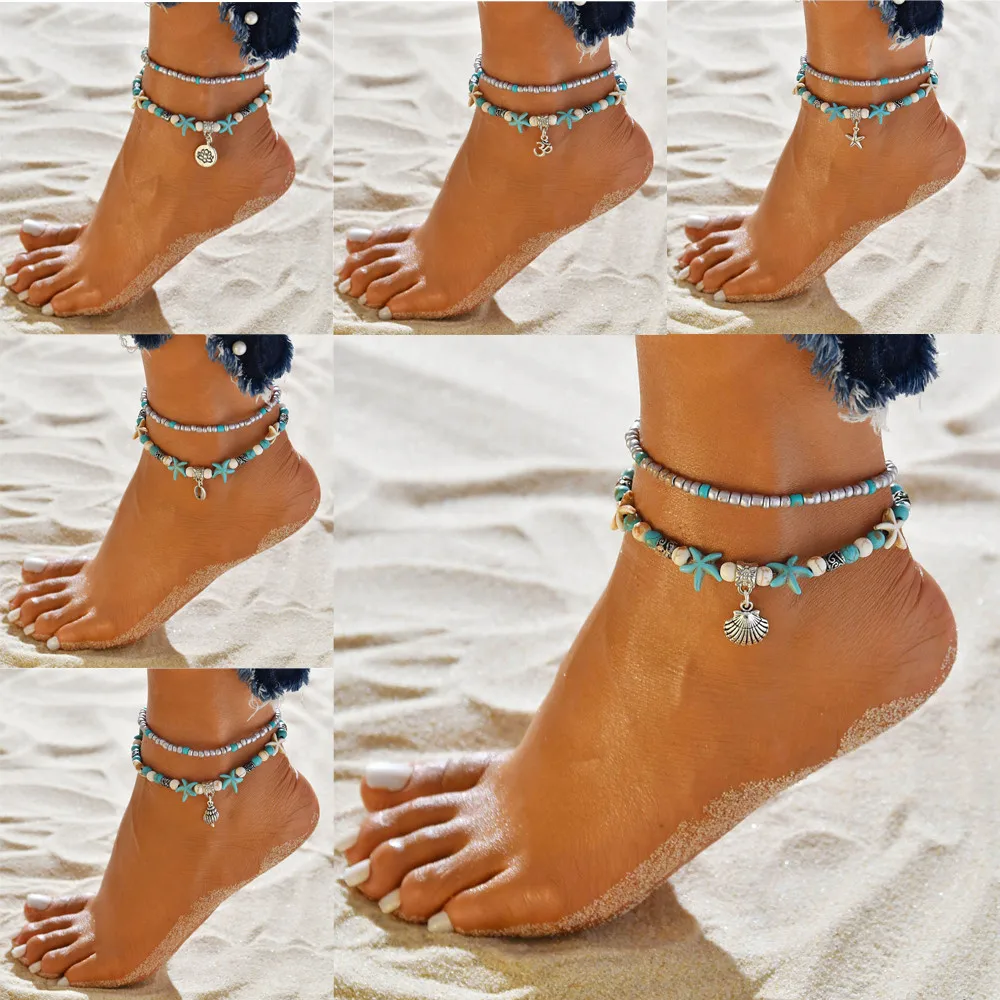 

New Arrival Fashion 2018 Adjustable Boho Beads Sea Turtle Anklet Beach Sandal Ankle Bracelet WIth High Quality Hot@@