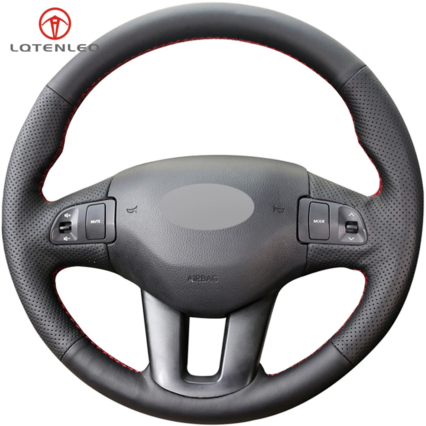 Buy LQTENLEO Black Genuine Leather DIY Car Steering