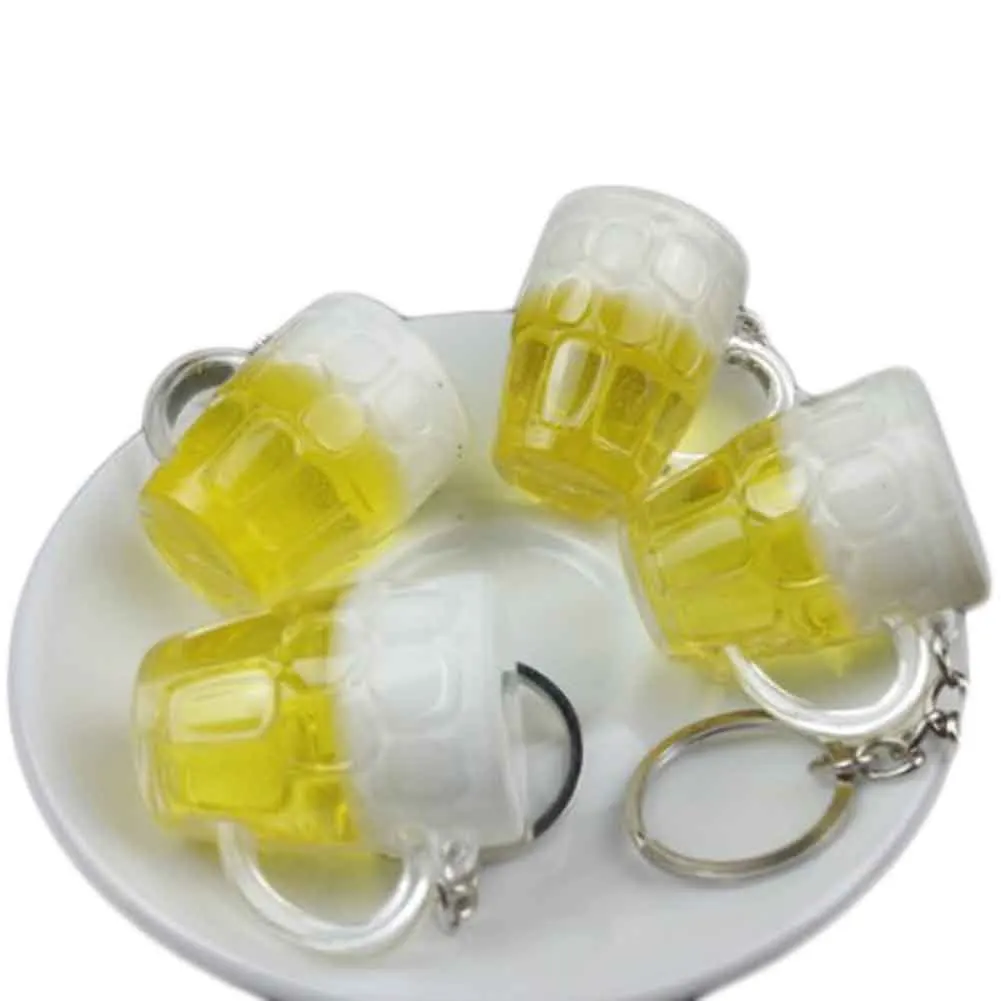 Beer Mug Shape Simulation Key Chain,Acrylic Beer Cup Keyring,Fashion