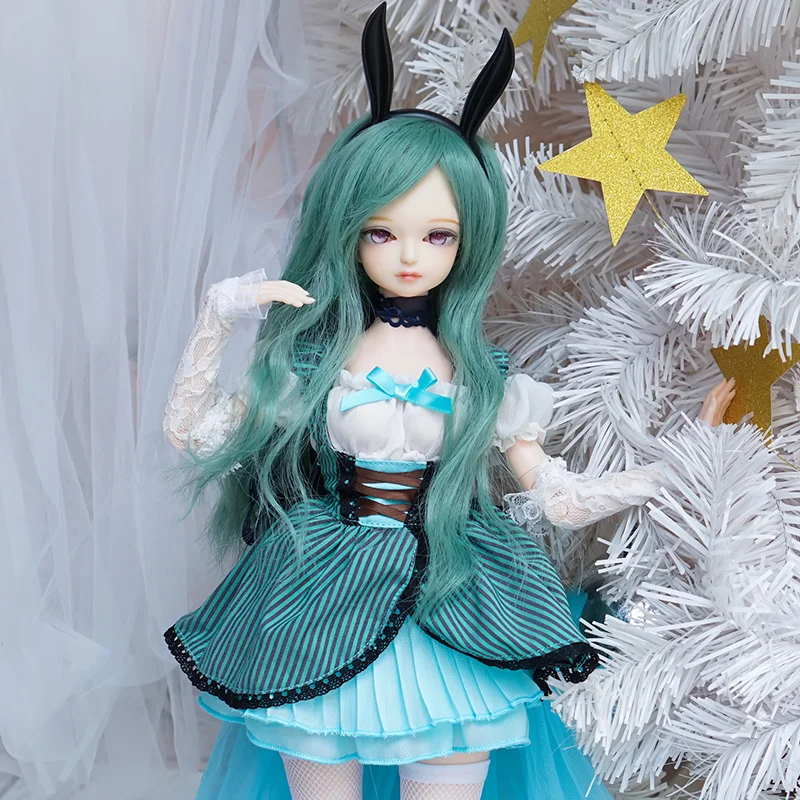 1/4 BJD Blyth кукольные № 14 пыльно-зеленые волосы механическое соединение тела с косметикой, включая кожу головы, глаза, одежда девочек ледяное