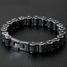 13 мм тяжелый Винтажный Мужской черный браслет-цепочка из нержавеющей стали для велосипеда мотоцикла мужские байкерские браслеты ювелирные изделия для студентов 7,"-9"