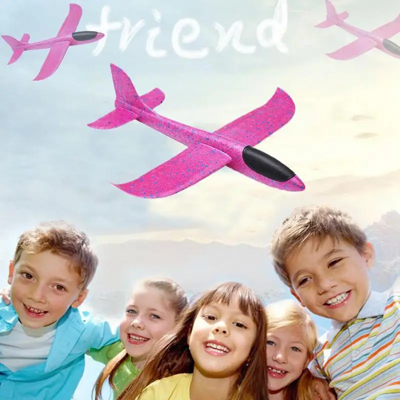 48cm Hand Throw Rc Airplane Rose Red Epp Foam Outdoor Launch Glider Flexible Plane Kids Toy Free Fly Rc Airplane Model