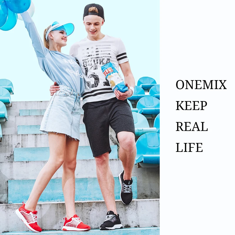 ONEMIX Unisex Running Shoes Breathable Mesh Men Athletic Shoes Super Light Outdoor Women Sports shoes walking jogging shoes