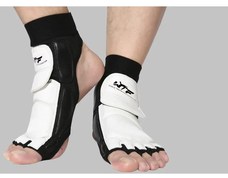 Karate Sparring Taekwondo Foot Guard Protective Gear Set Half Boxing Gloves