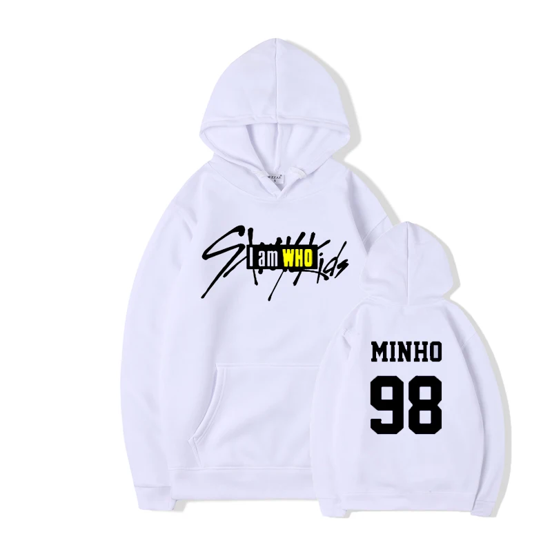 

Kpop Stray Kids I Am Who Hoodies Straykids JISUNG WOOJIN CHANGBIN FELIX Member Name Letter Print Hooded Sweatshirt Unisex Hoody