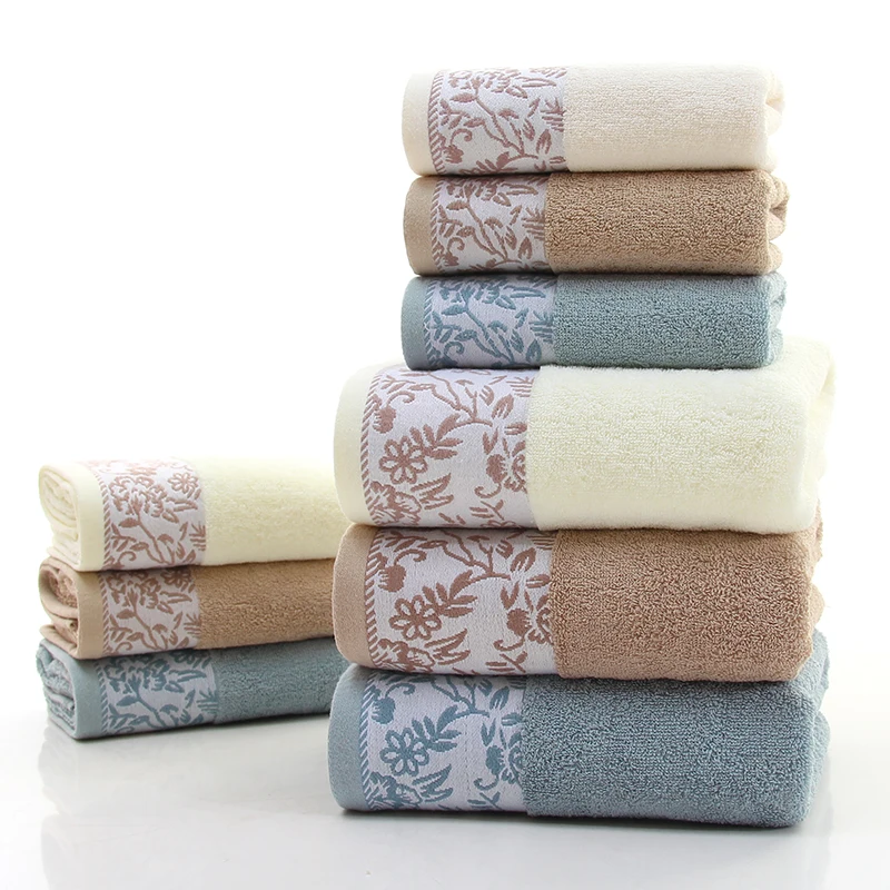 

Luxury Cotton Towels Bathroom 32 Shares Thick Flowers Jacquard Plain Dyed Large Bath Towel for Adult Kids Swimming Spa Towel