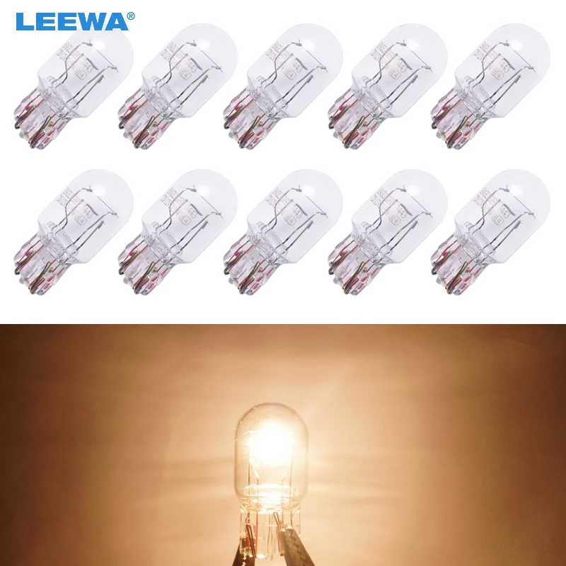 

LEEWA 10pcs Car T20 7443 1881 W21W 12V Wedges bulb External Halogen Lamp Side/Turn/Tail Lights DRL Light Warm White #CA5220