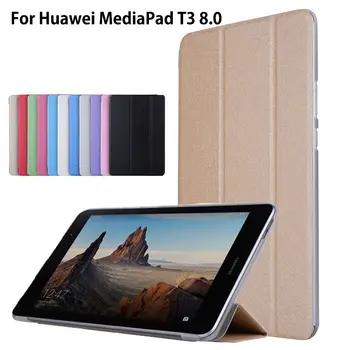 

Case For Huawei MediaPad T3 8.0" KOB-L09 KOB-W09 Cover Funda Tablet PU Leather Flip Folding Folio Case For Honor Play Pad 2 8.0