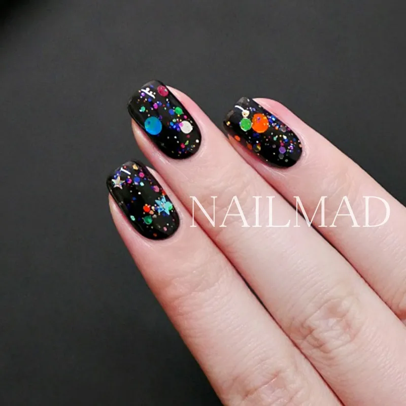 1 коробка Galaxy Nail художественные блестки смешанные круглые акриловые блёстки шестиугольные голографические Блестки для ногтей Звездные украшения для ногтей многоразмерные