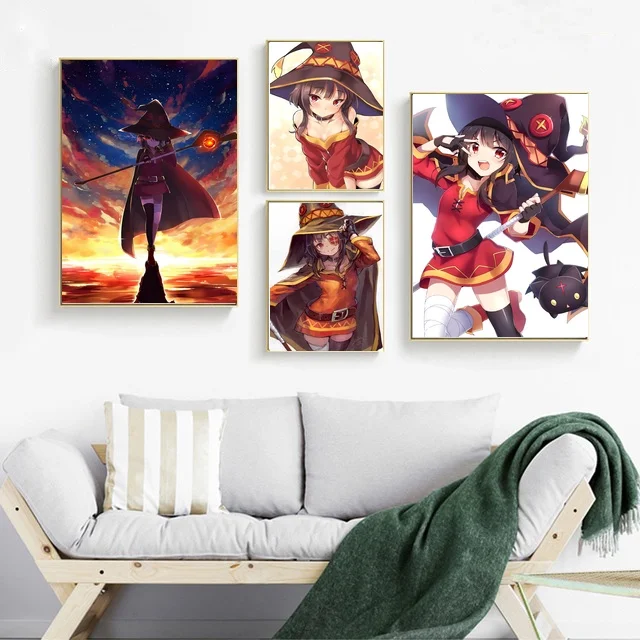 Плакаты и принты аниме KonoSuba MEGUMIN настенное искусство картина для гостиной