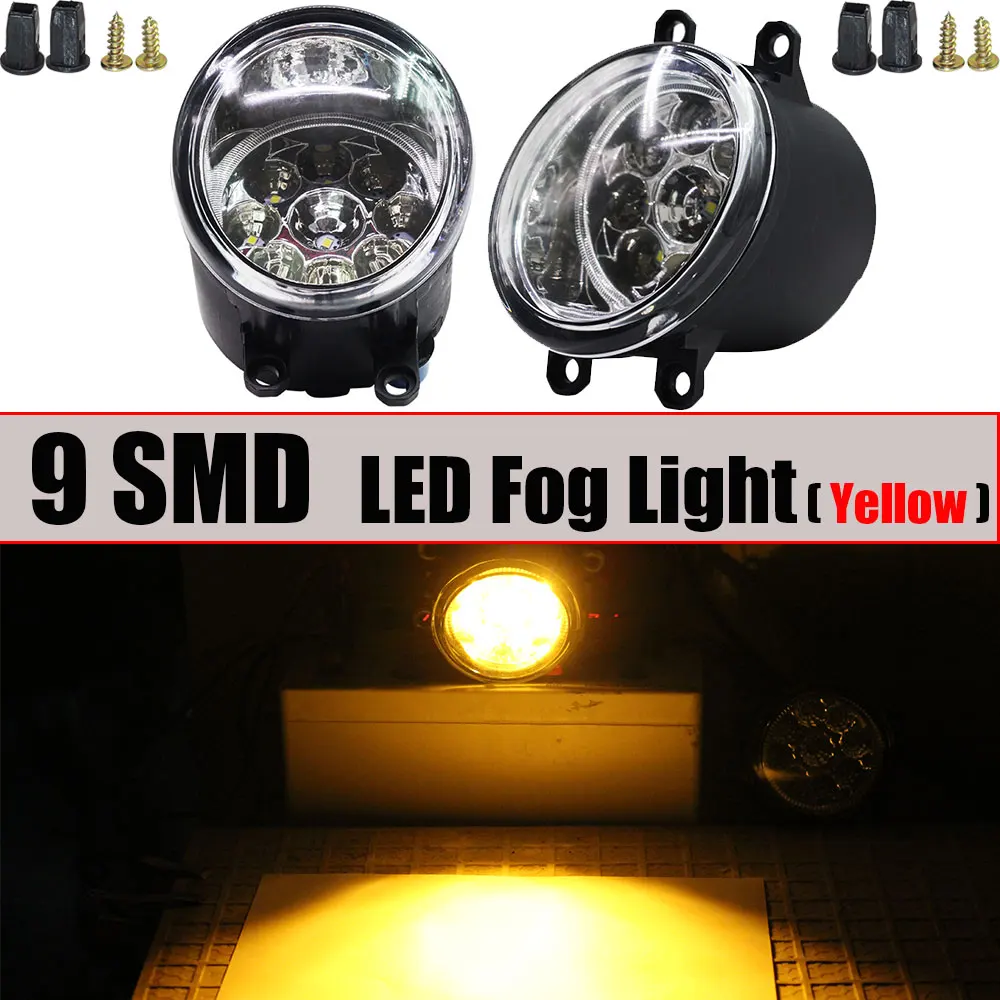 9 SMD Yellow Автомобильный 4000лм противотуманный светильник светодиодный Devil Eye DRL H11 12 В Стайлинг для Toyota RAV4 Highlander Corolla Camry Venza Tundra Tacoma Yaris Prius - Цвет: 9 SMD Yellow