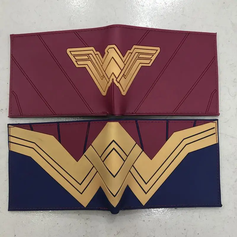 

New DC Wonder Woman Bifold Wallet Color Print Kids Teenager Cartoon Coin Purse Gift