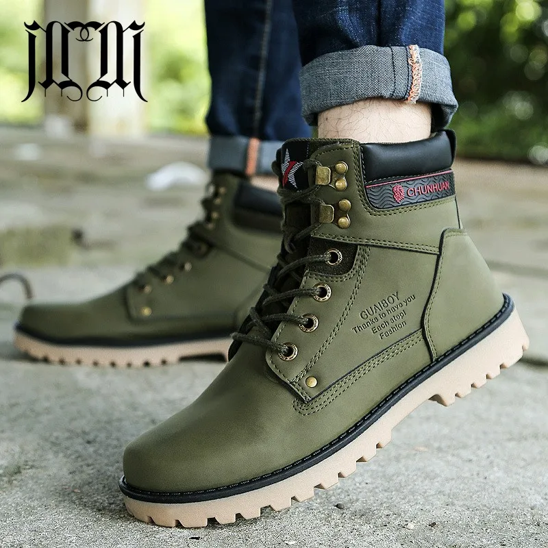 

MUMUELI Gray Black Brown Camo New 2019 Designer Casual Snow Men Shoes High Top Quality Fashion Luxury Flat Brand Male Boots G-3