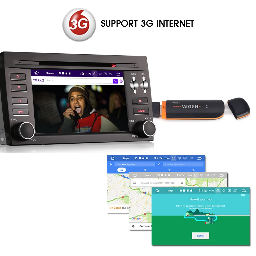 Flash Deal Android 8.0 Autoradio DAB+ Car DVD player USB WiFi 3G DTV-IN Bluetooth RDS USB BT CD Player GPS Sat Nav for Porsche Cayenne 4