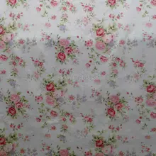 Новинка 160 см Ширина бежевый Винтаж Роза цветочный твил Хлопок Ткань для шитья пэчворк материал
