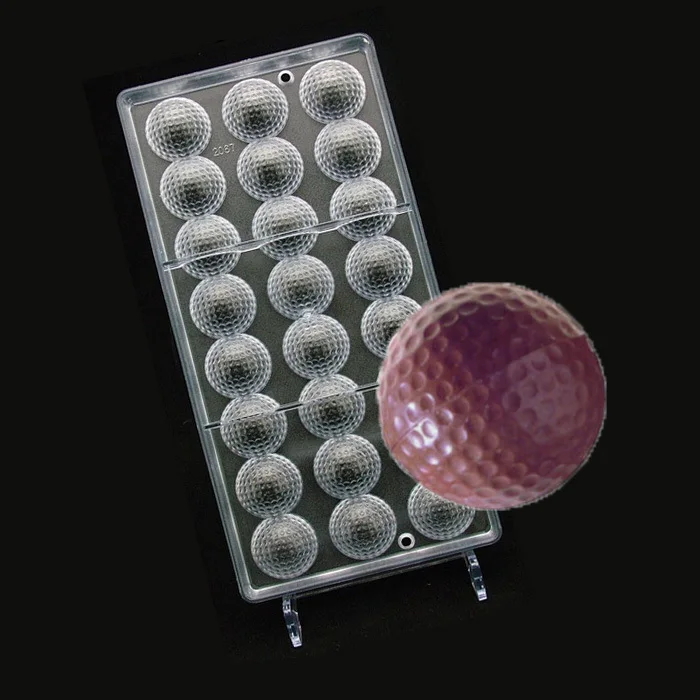 2 Pcs Golf Ball sports Polycarbonate Chocolate Mould PC Sugarcraft