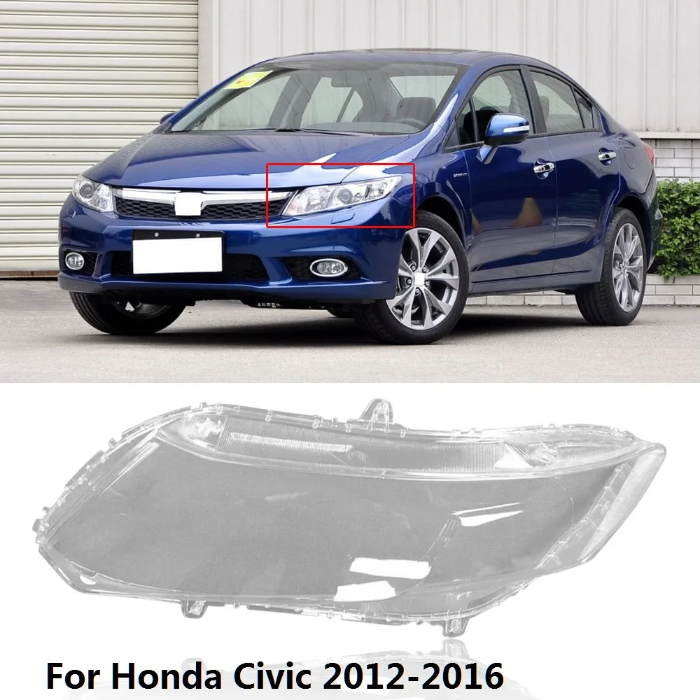 

CAPQX 1PCS For Honda Civic 2012-2016 Front Headlamp Lampcover Headlight Lampshade Waterproof Bright Lamp Shade Shell Cover Cap