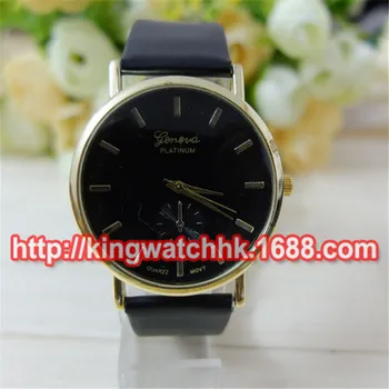 

DHL free100pcs/Lot Geneva Watches Ladies Women Dress Watch Leather Wristwatches Analog Quartz Clock Relogio Feminino Reloj Mujer