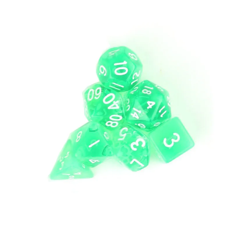 Кубики Игрушки Прозрачный Многогранные Dice D4-D20 нескольких сторон кости 4/6/8/10/12/20 сбоку стол игры аксессуар 7 шт./компл