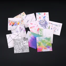 Hot Sale 30pcs/lot 6x6cm Paper Earrings Card Multi Designs Ear Studs Necklace Display Packaging Card Square Jewelry Cards