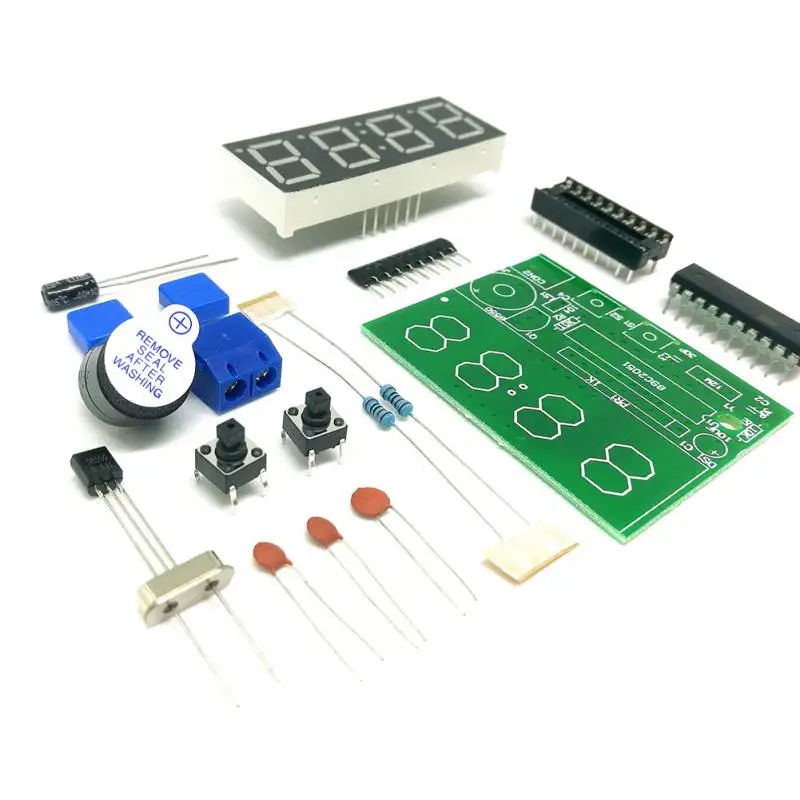 

4 Digital Electronic Clock Microcontroller Digital Clock DIY Electronic Production Kit Parts