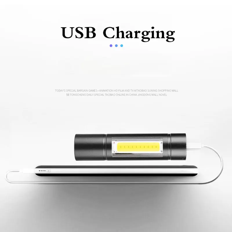 Anyigedeju зарядка через usb Мощная Вспышка светильник XPE LED COB светодиодный вспышка светильник тактический фонарь 600 мАч батарея светодиодный светильник Отдых на природе охотничий фонарь